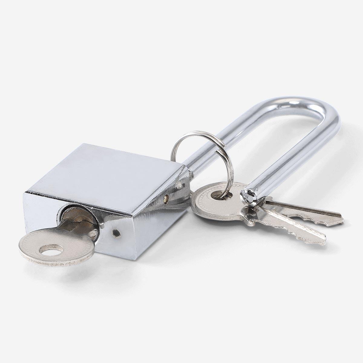 Silver metal padlock. 5 cm