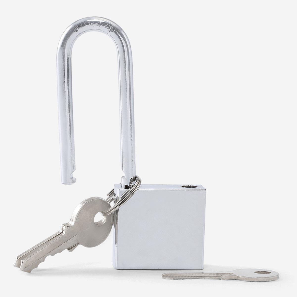 Silver metal padlock. 5 cm