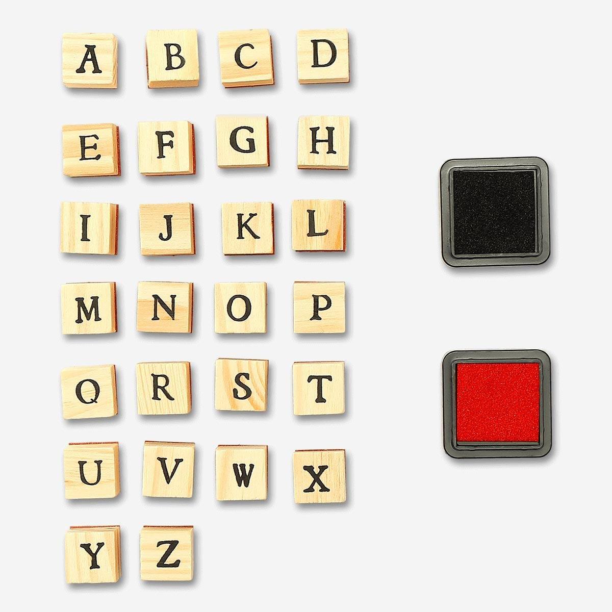 Wooden letters stamps