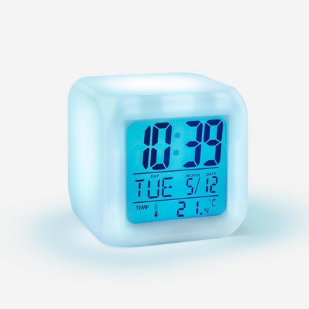 Changing color digital alarm clock