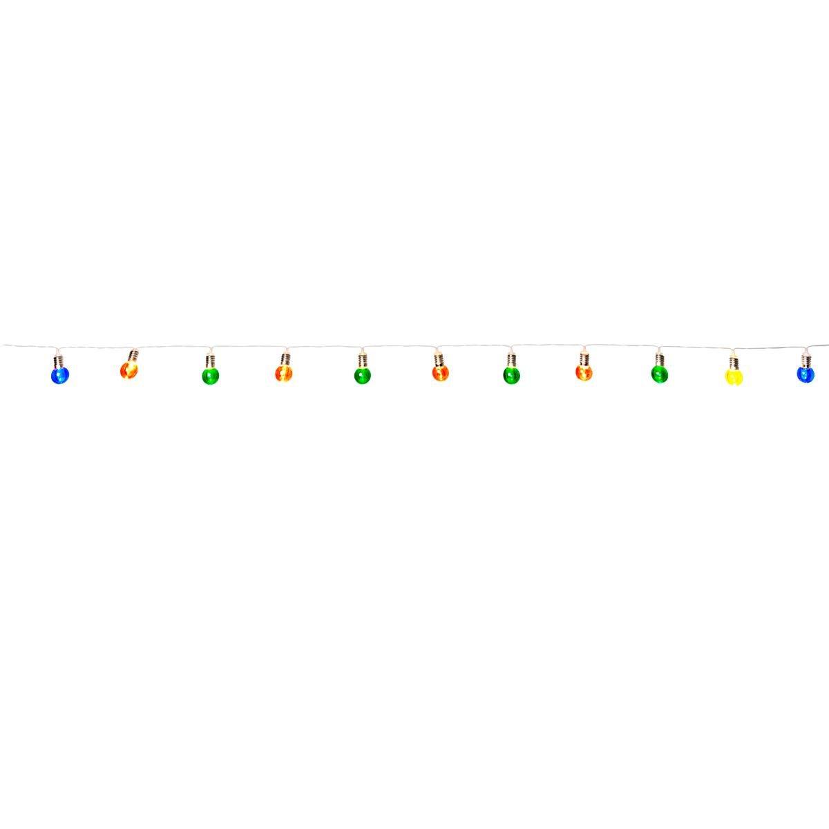 Multicolour string lights suitable for outdoor use. 390 cm