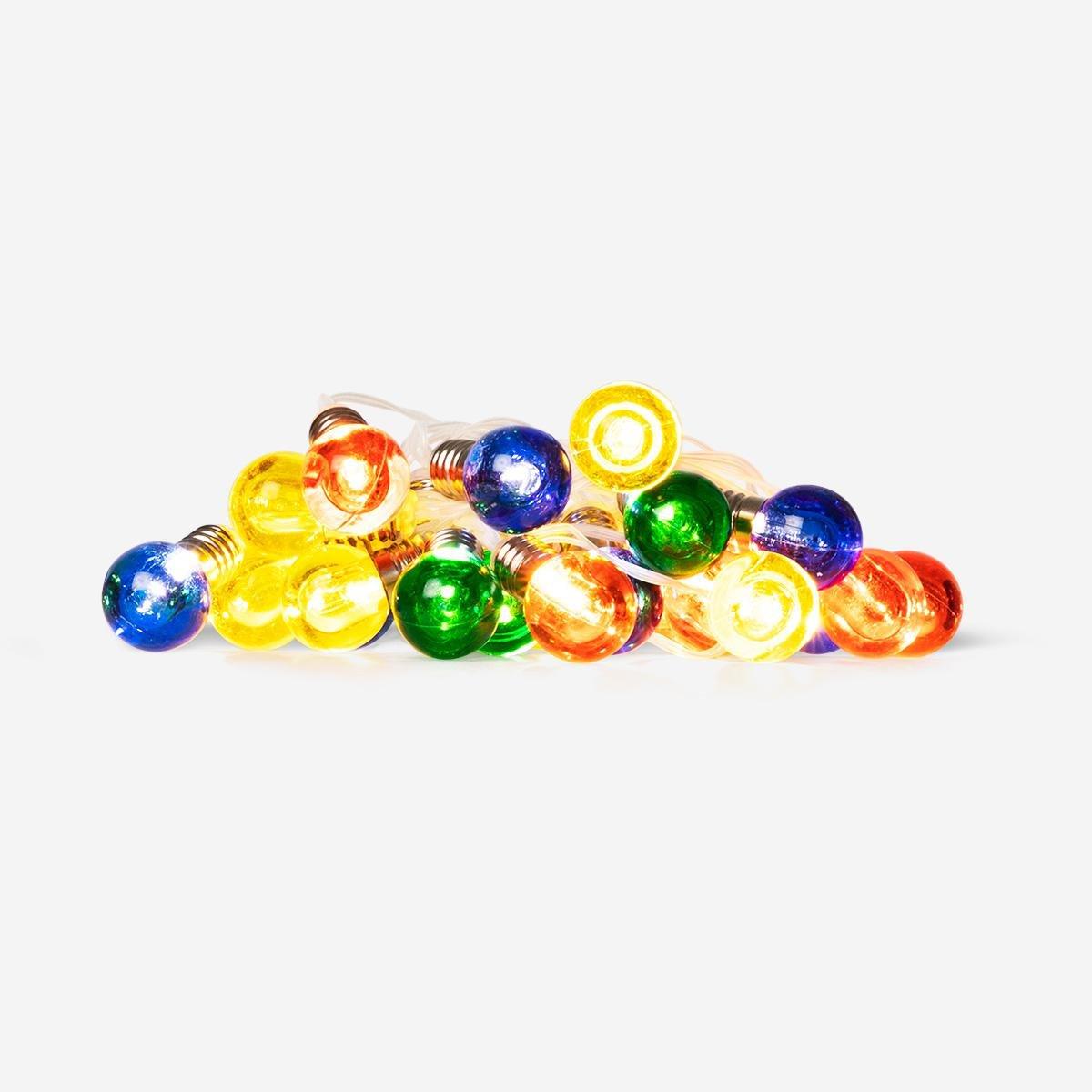 Multicolour string lights suitable for outdoor use. 390 cm