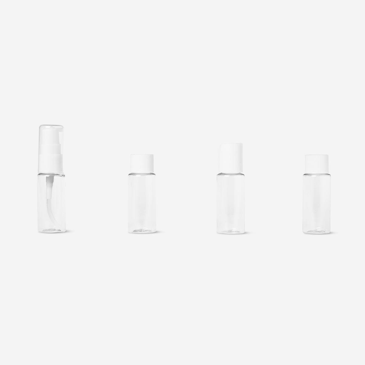 Transparent Containers travel kit