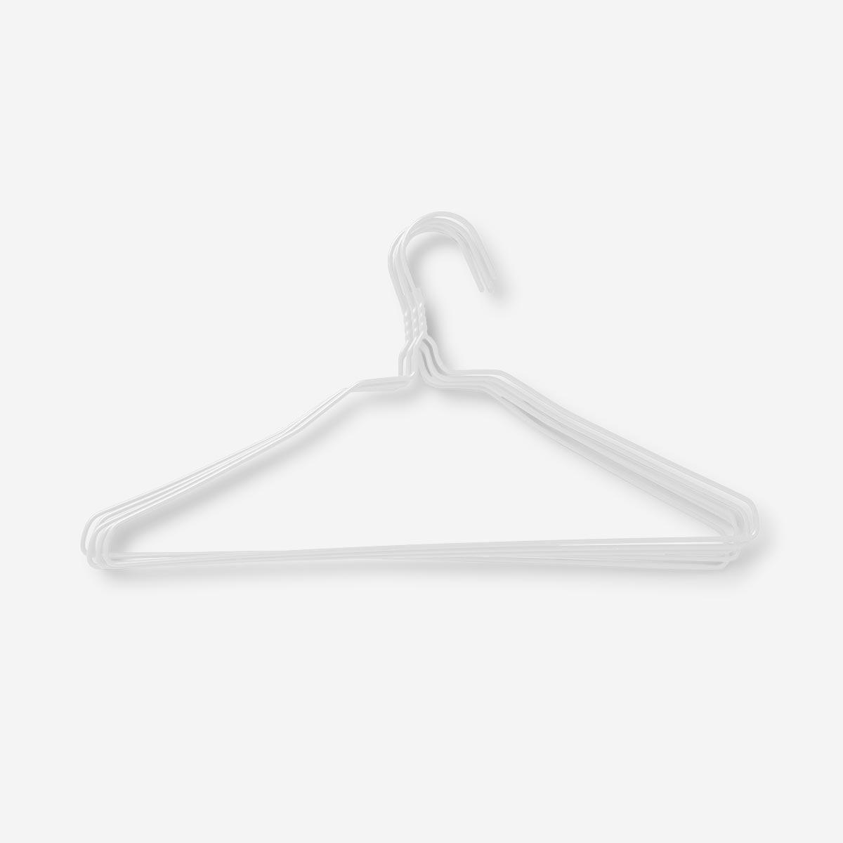 White metal hangers