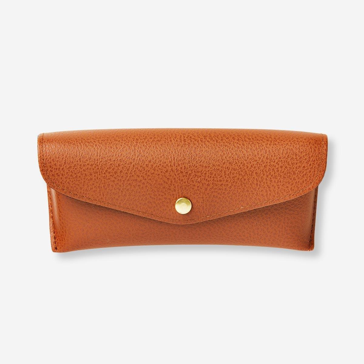 Brown Faux leather glasses case