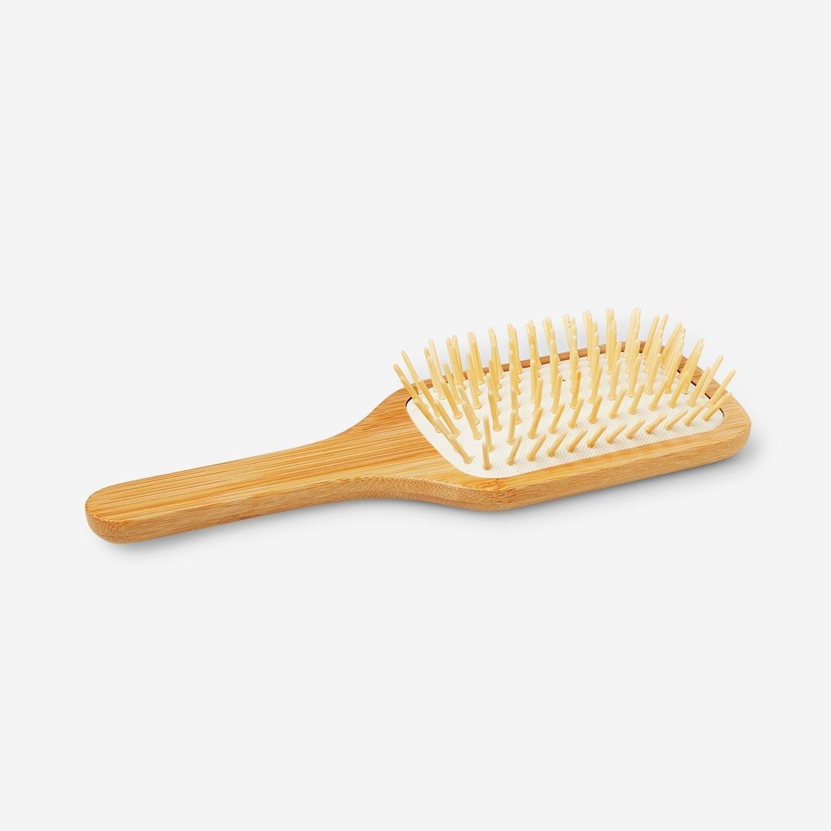 Bamboo paddle hairbrush.