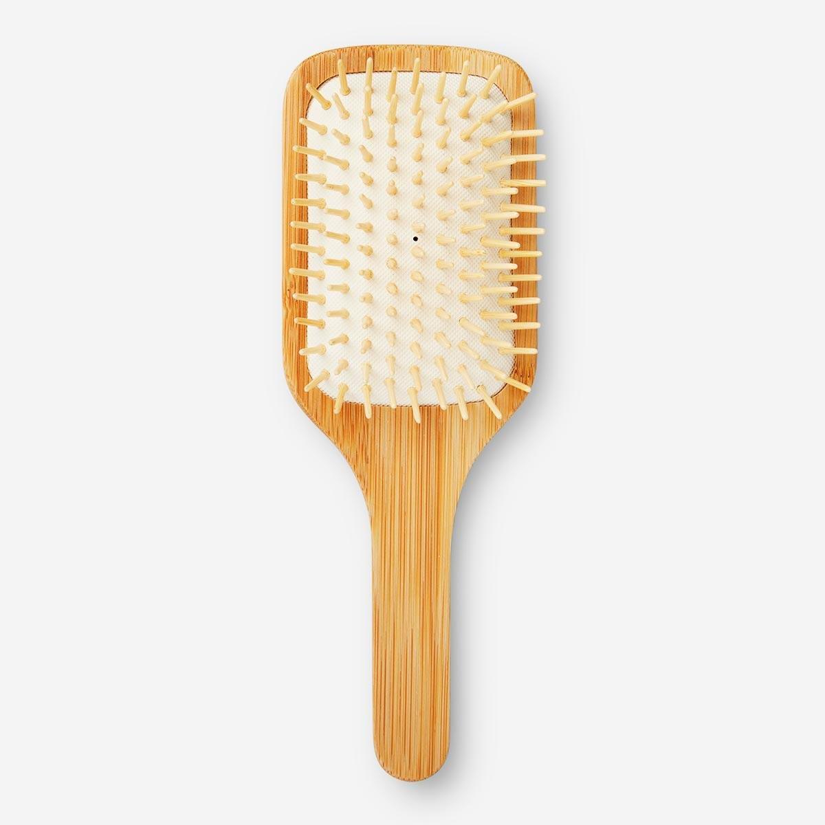 Bamboo paddle hairbrush.