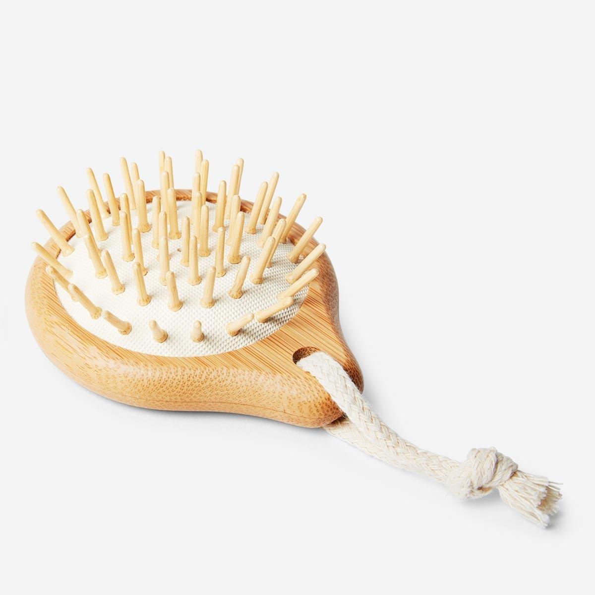 Bamboo round hairbrush.