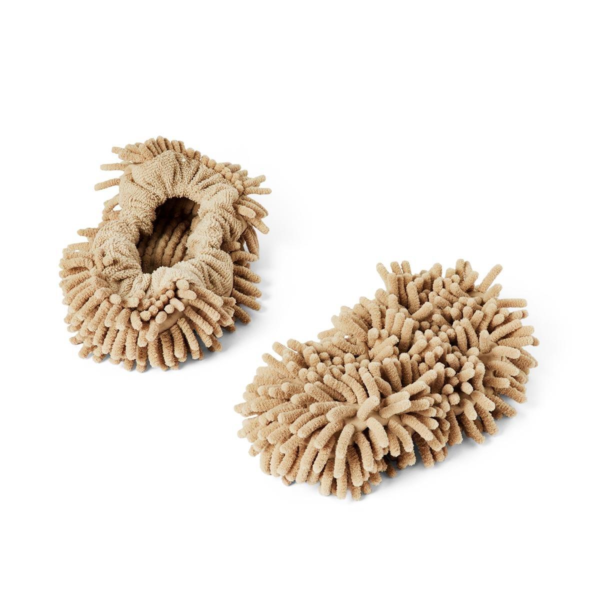 Beige cleaning mop slippers