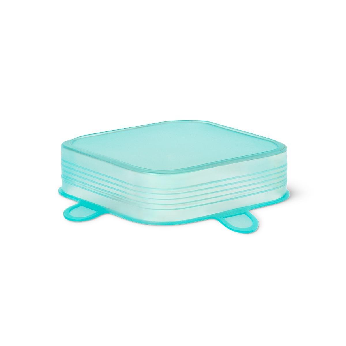 Blue reusable silicone lids food covers