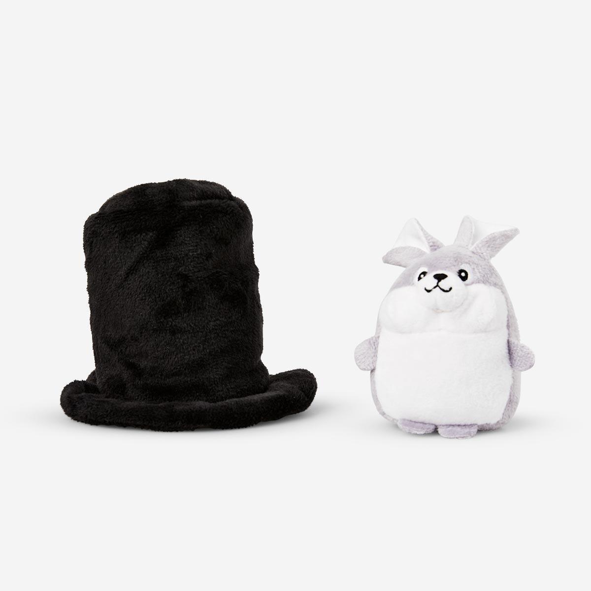 Black soft rabbit in hat