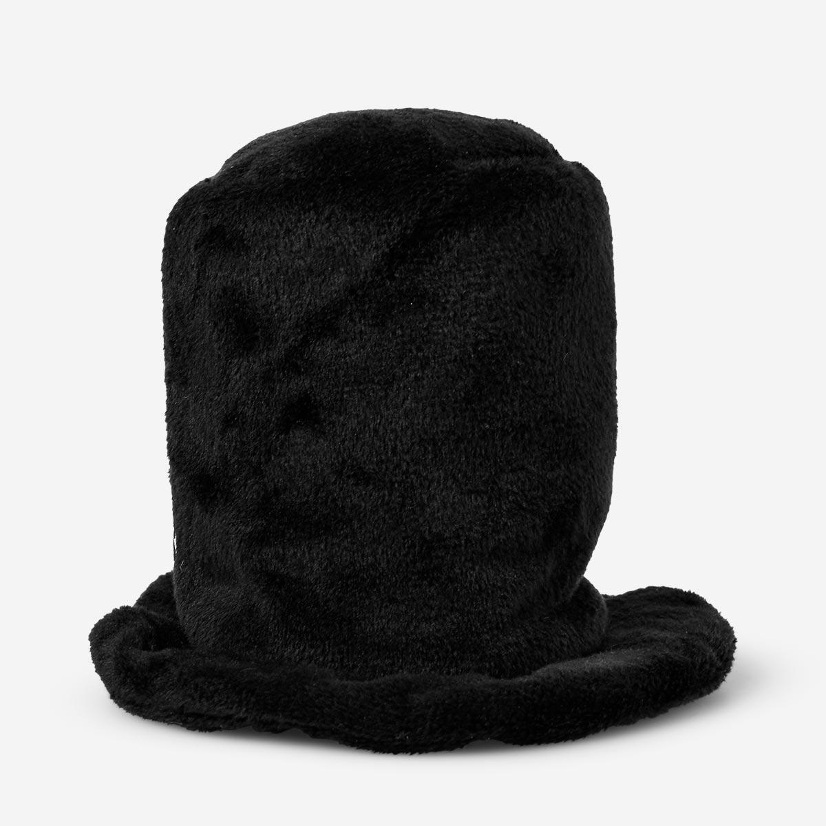 Black soft rabbit in hat