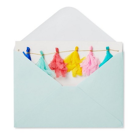 White birthday card with envelope