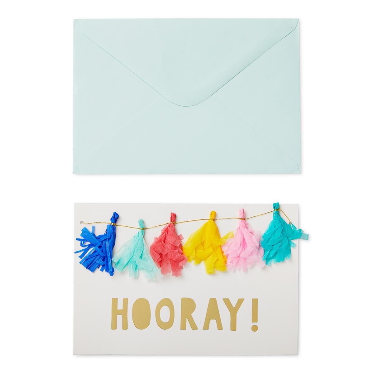 White birthday card with envelope