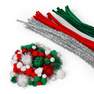 Multicolour pompoms and pipe cleaners