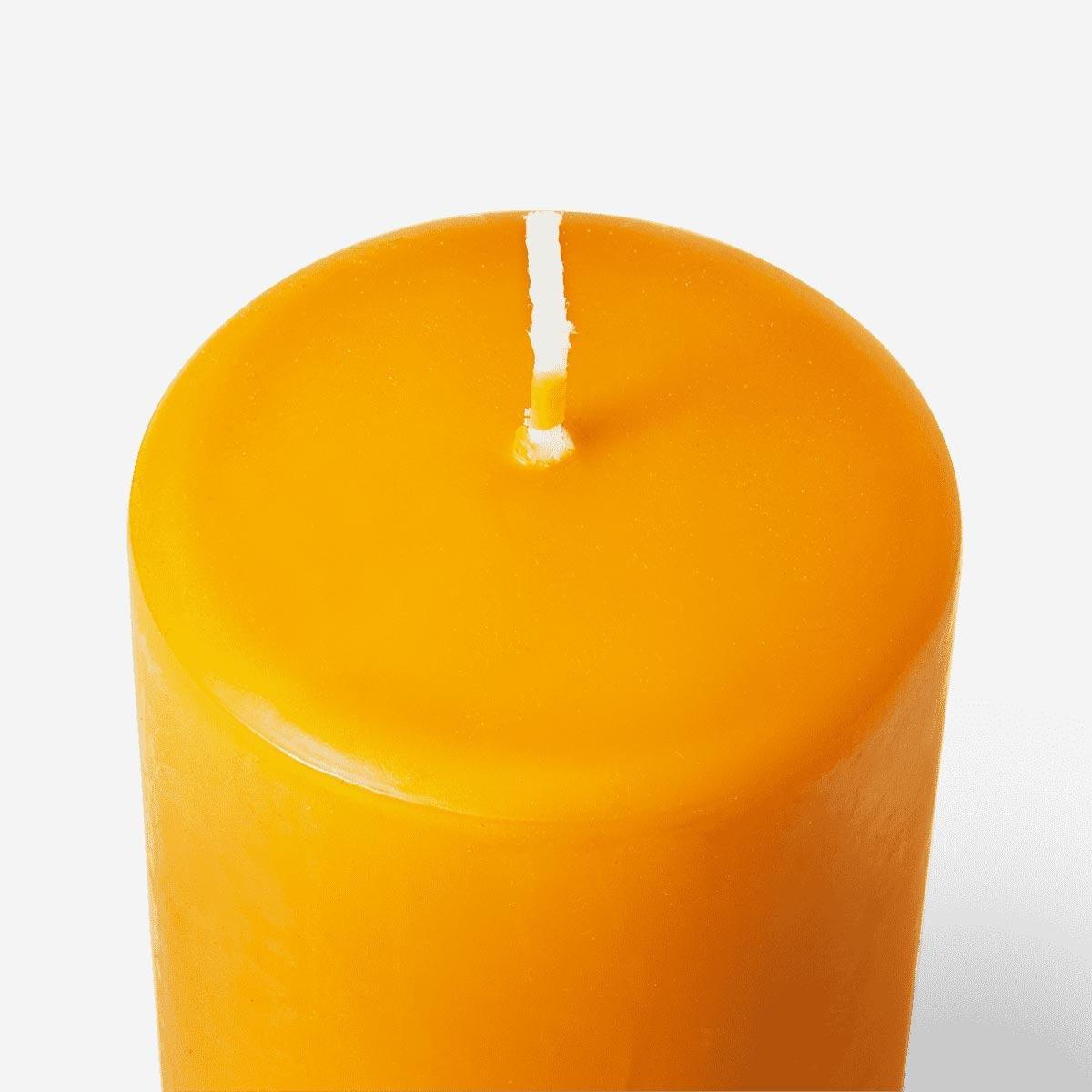 Orange Pillar candle. 16 cm