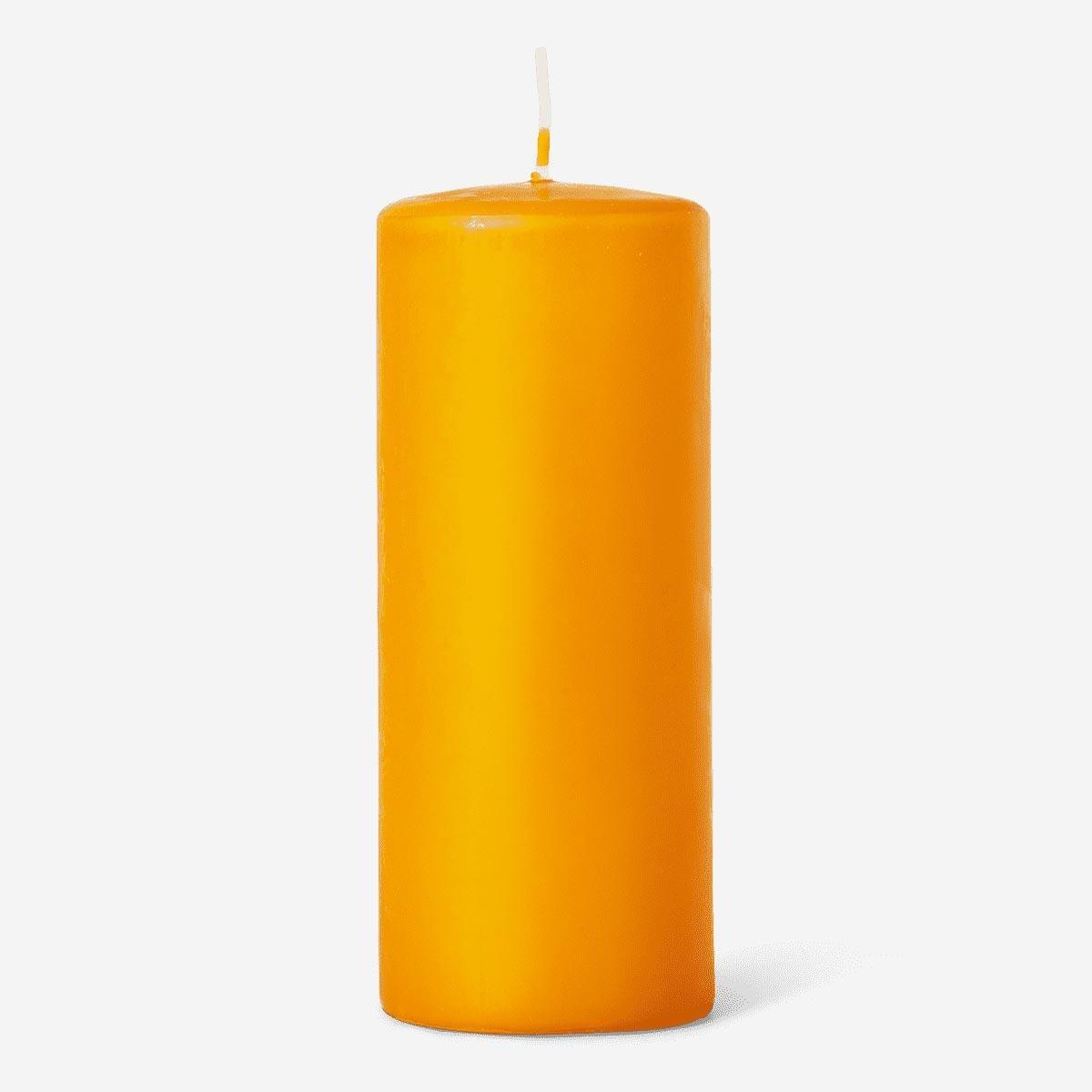 Orange Pillar candle. 16 cm