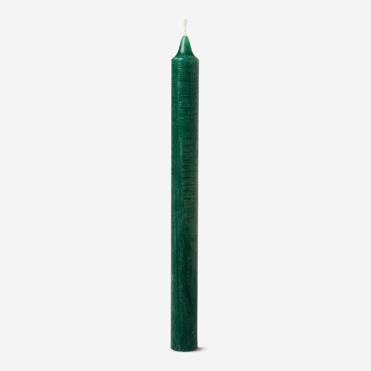 Green candle. 25 cm