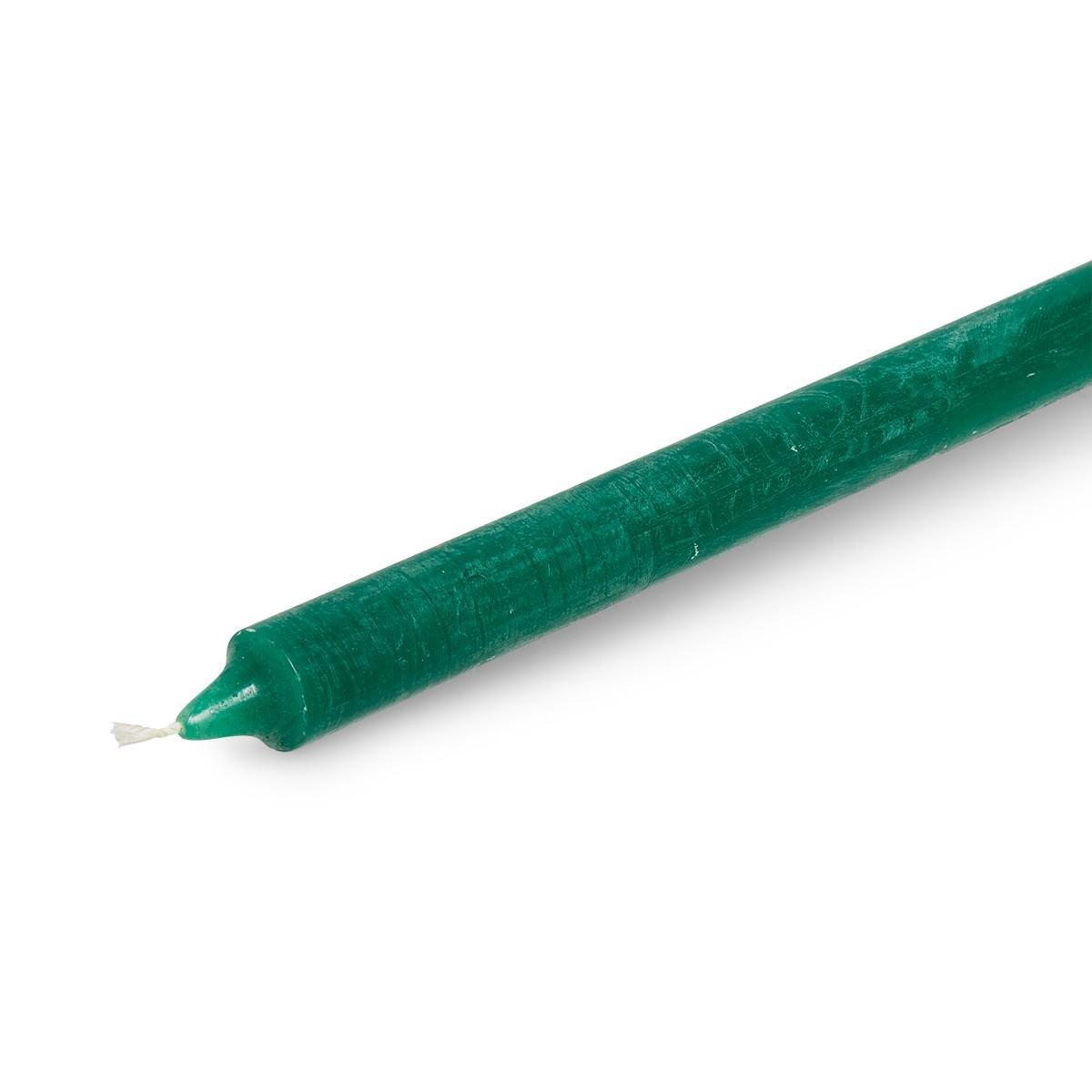 Green candle. 25 cm