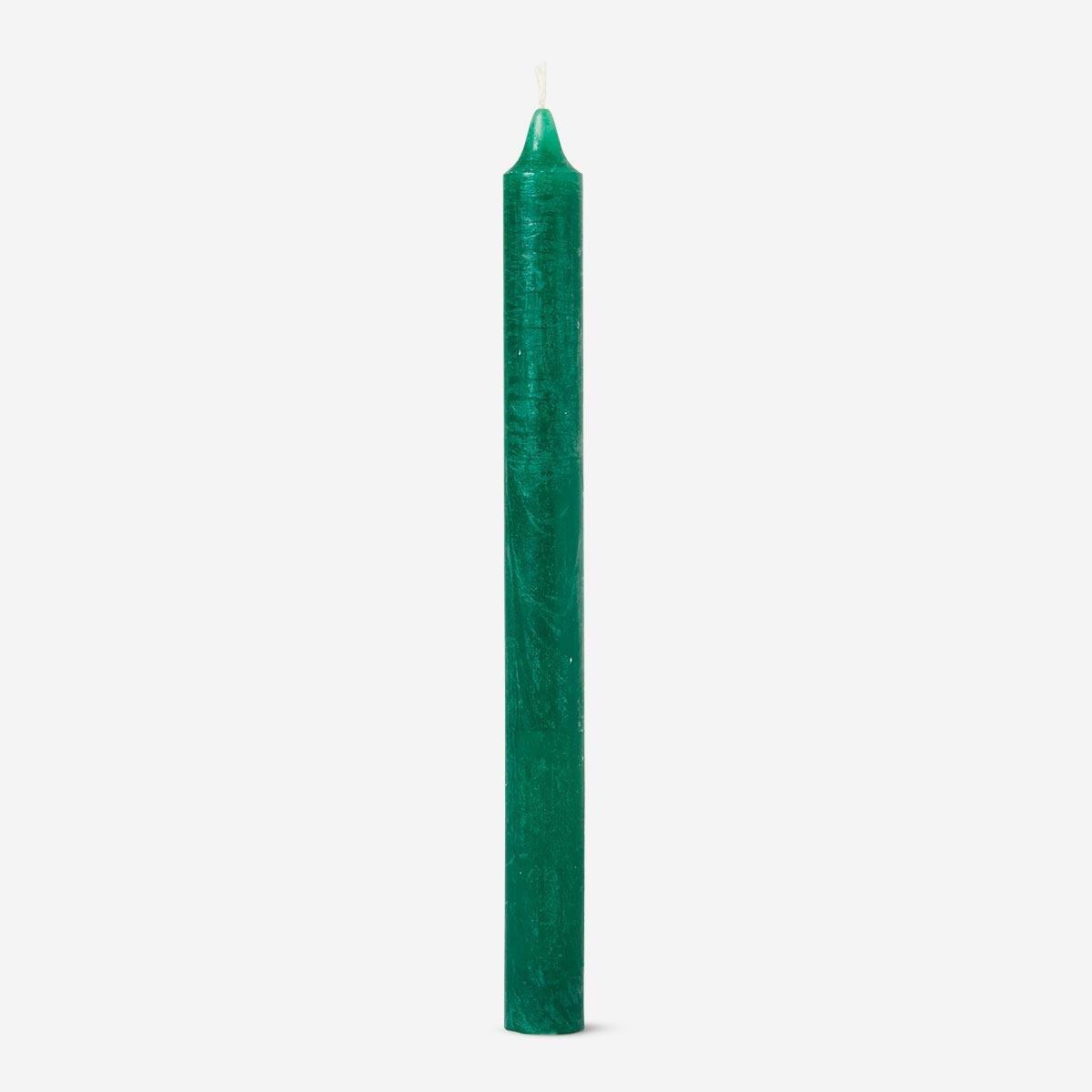 Green candle. 25 cm