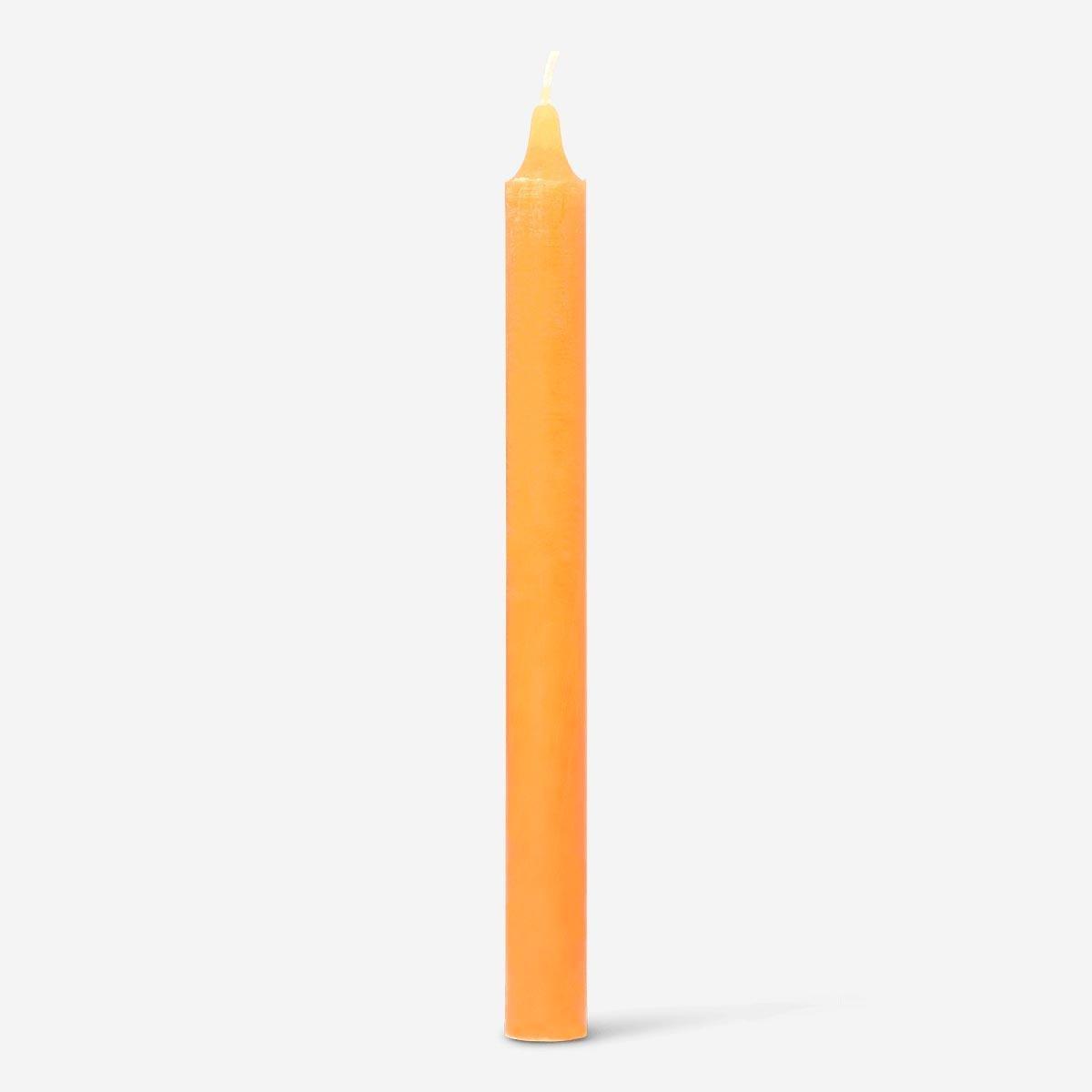 Orange candle. 25 cm