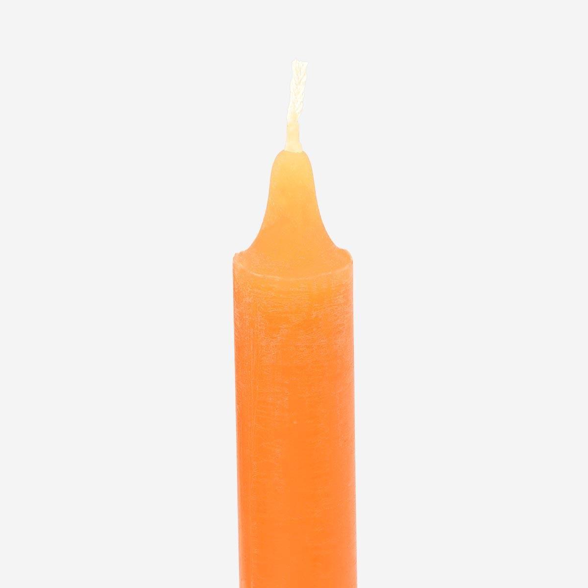 Orange candle. 25 cm
