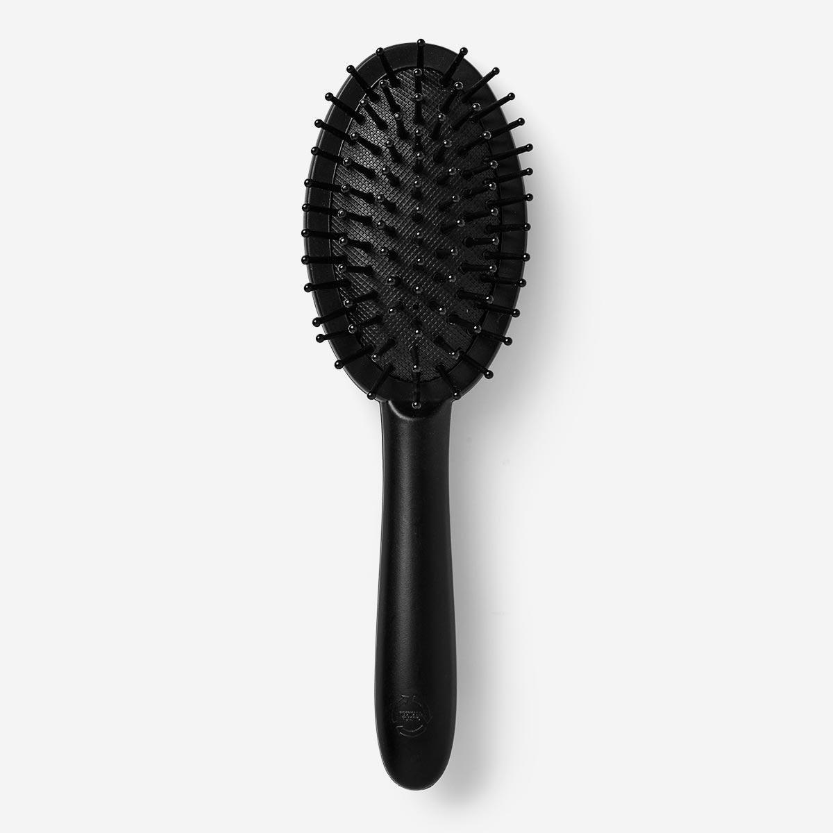 Black round hairbrush