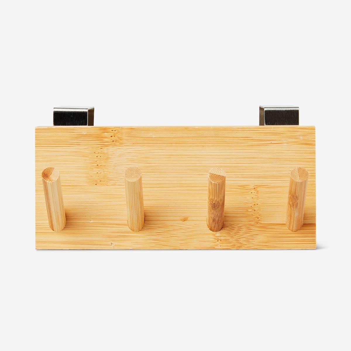 Beige 4 wooden door hooks