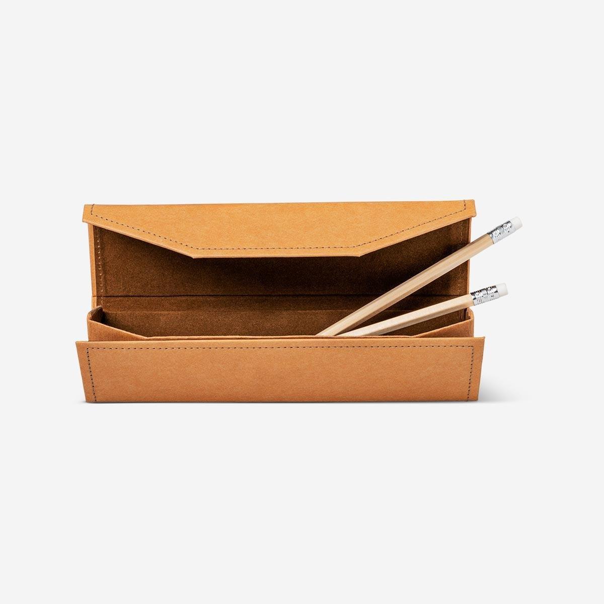 Beige Snap Lock Pencil Case