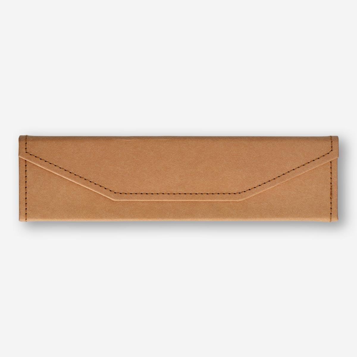 Beige snap lock pencil case