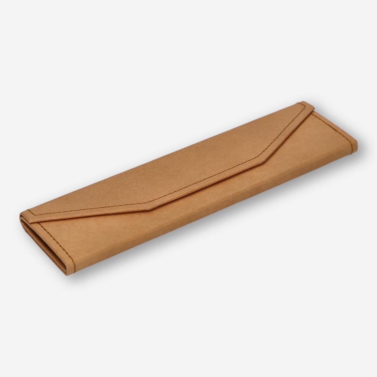 Beige snap lock pencil case