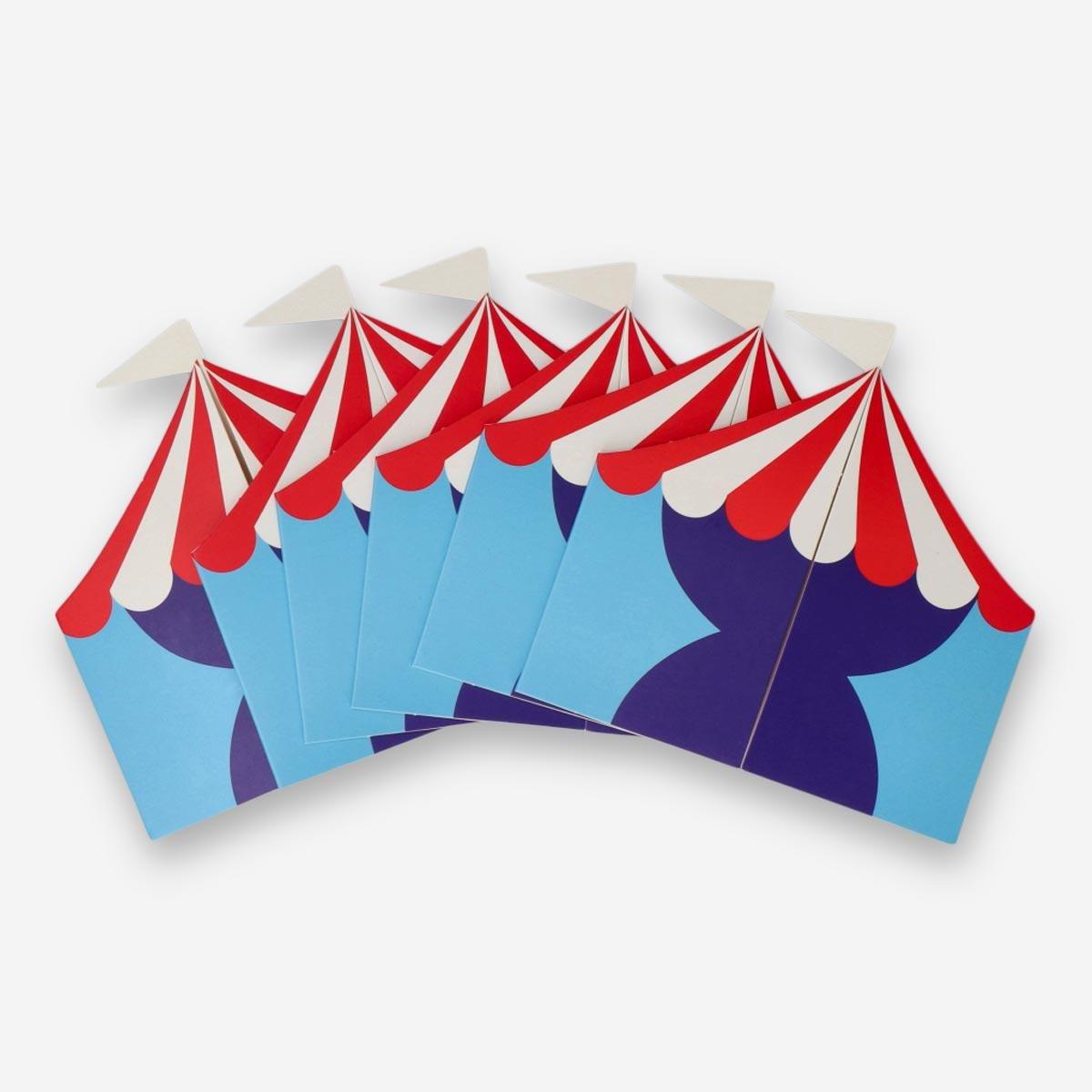 Circus shaped birthday invitations