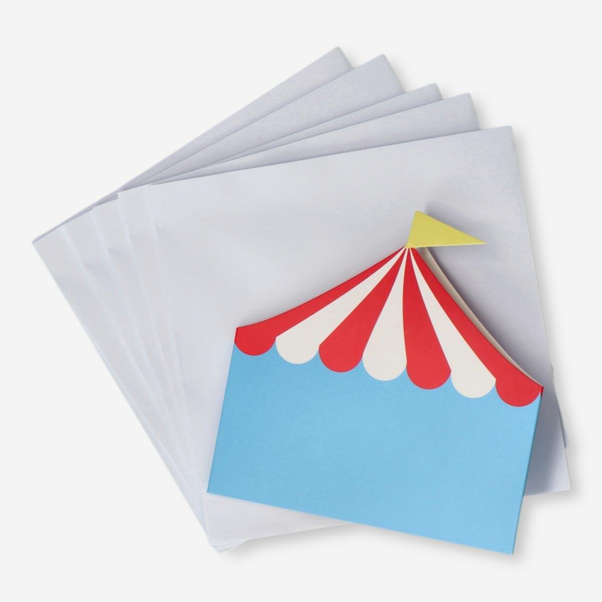Circus shaped birthday invitations