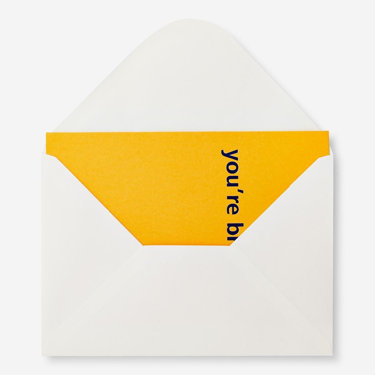 Yellow greeting card