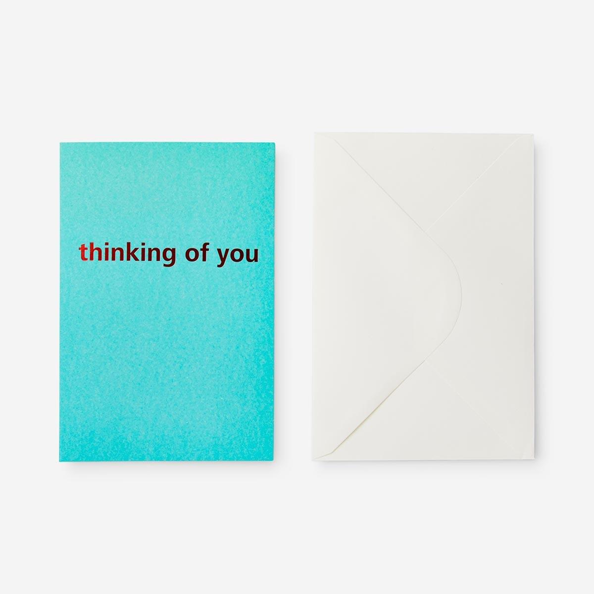 Turquoise thinking of you card