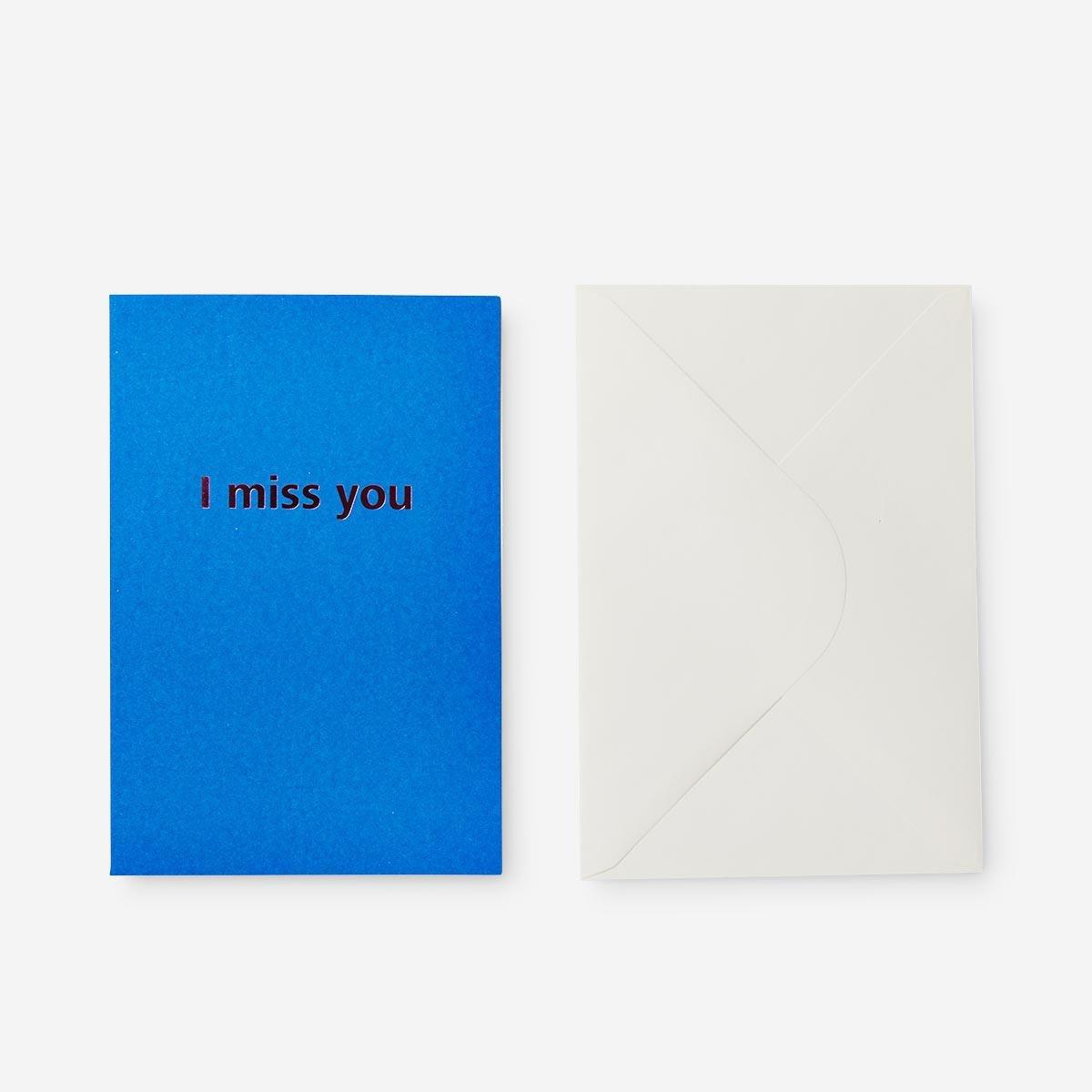 Blue I miss you card