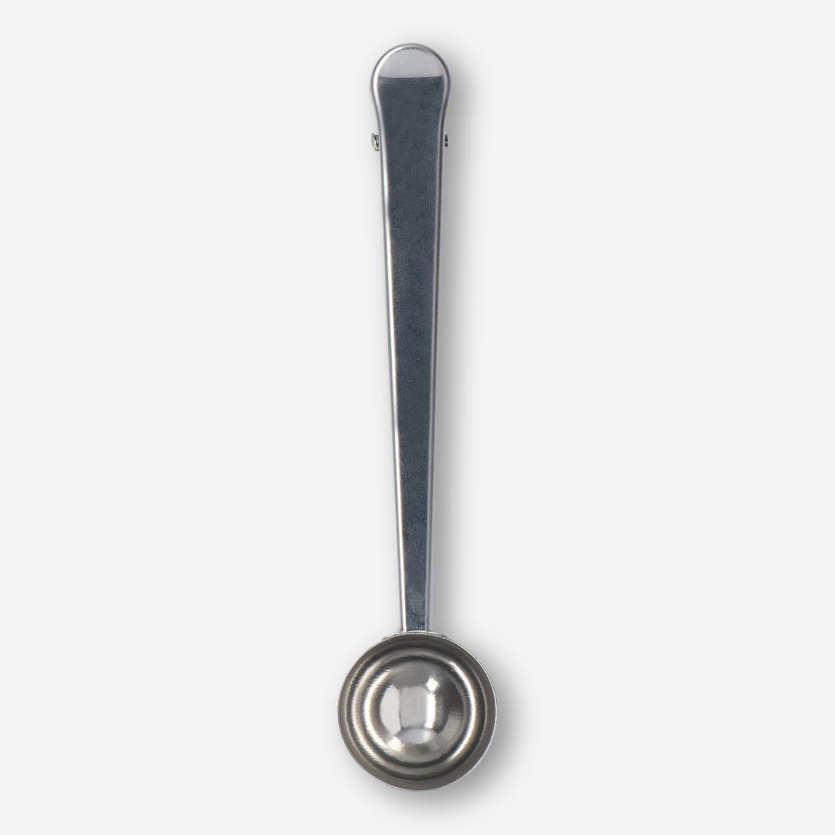 Steel dosing spoon. with clip