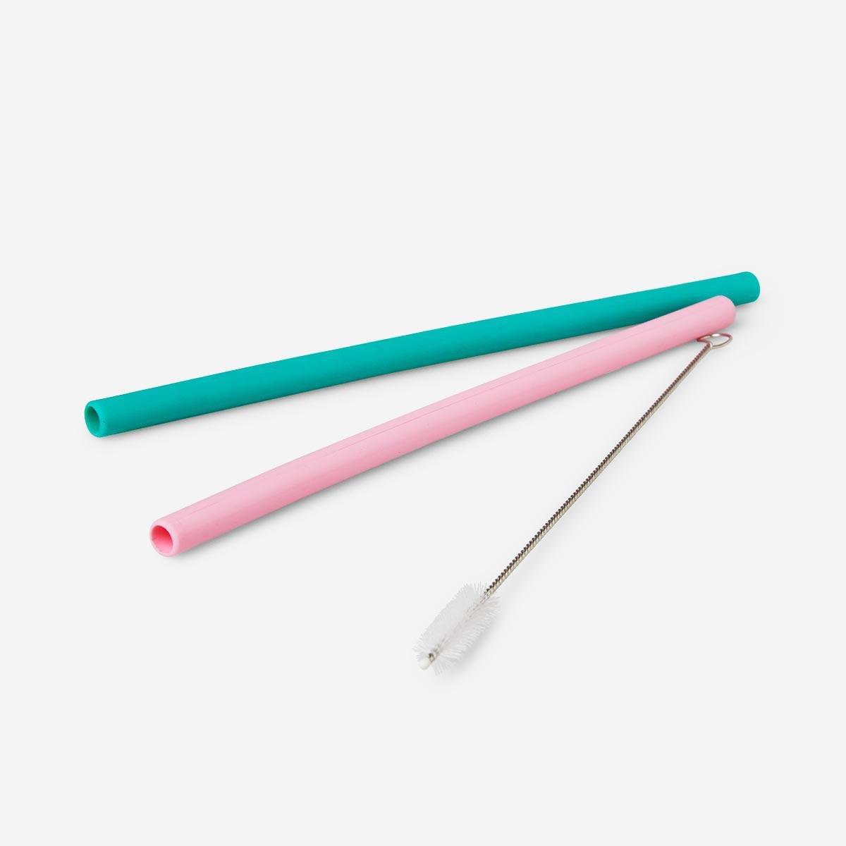 Multicolour reusable silicone straw. 6pcs