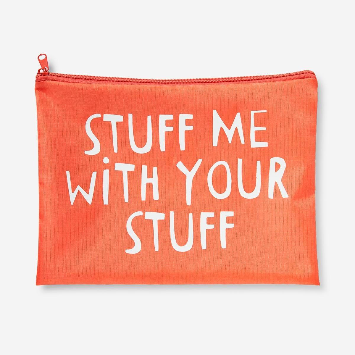 Peach zip travel bag. 23 cm