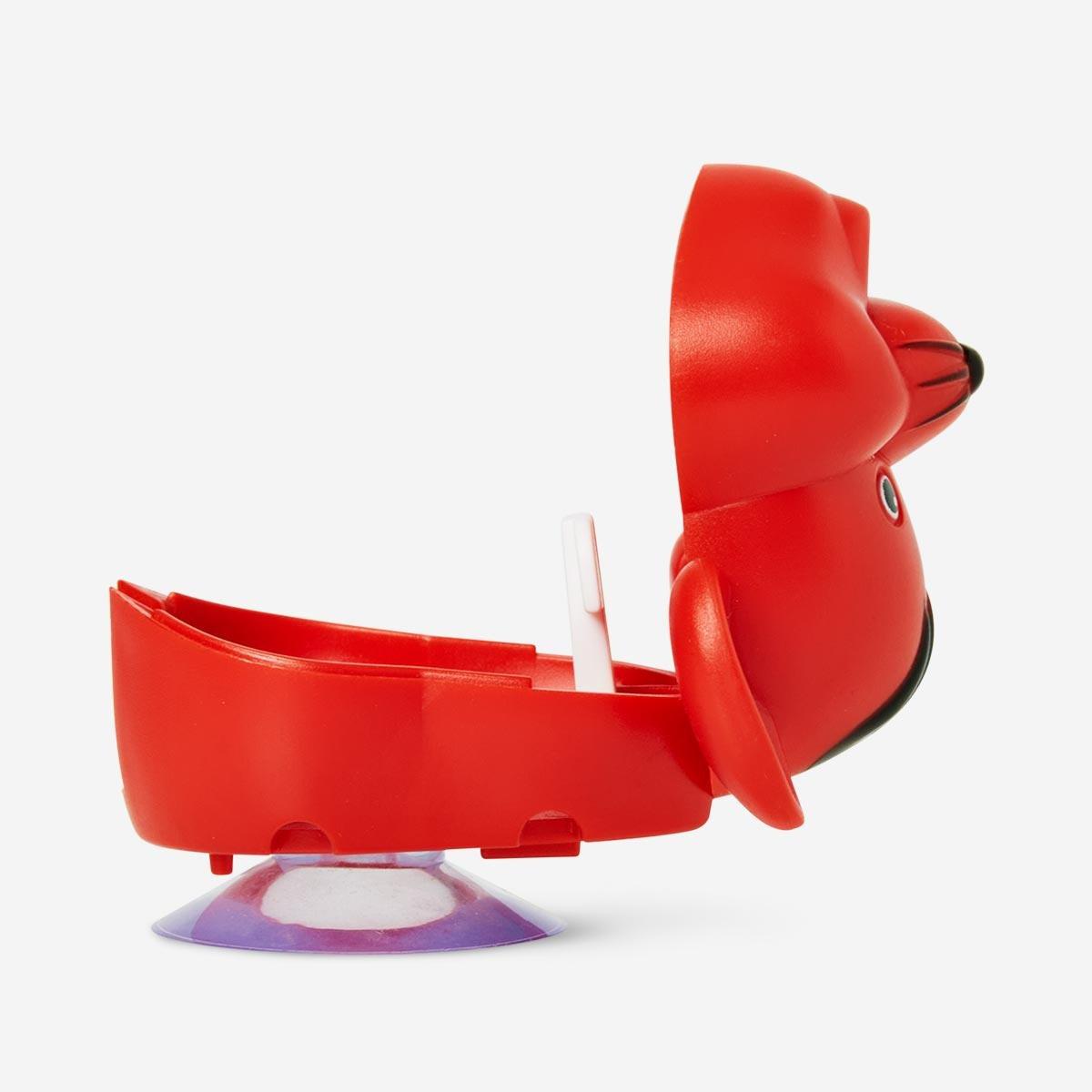 Red Mouse wall toothbrush holder