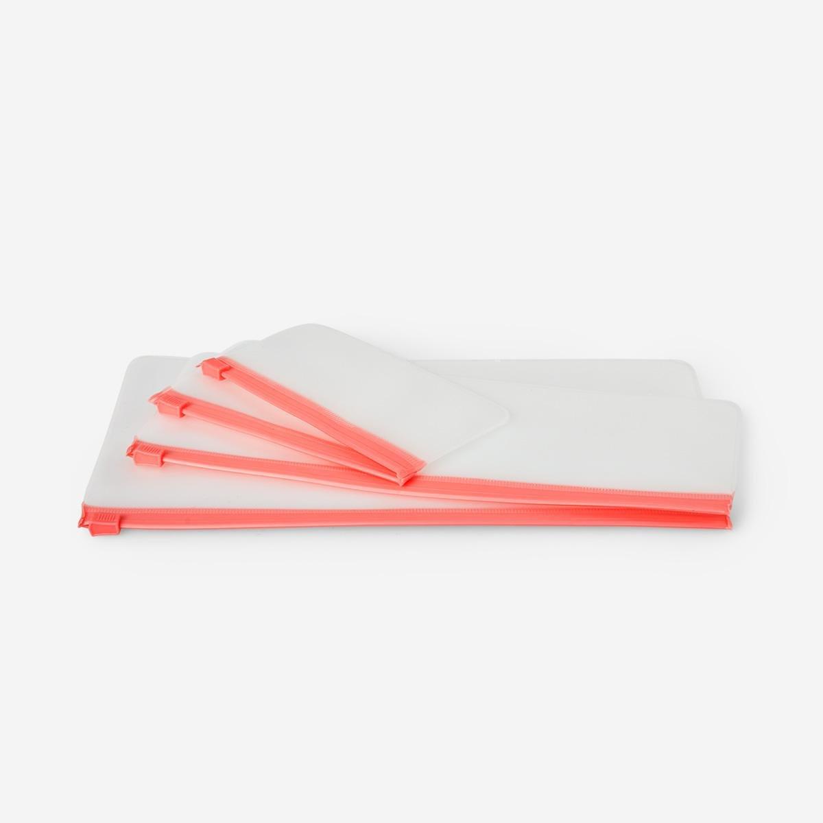 Pink Ziploc for transparent organizer bags