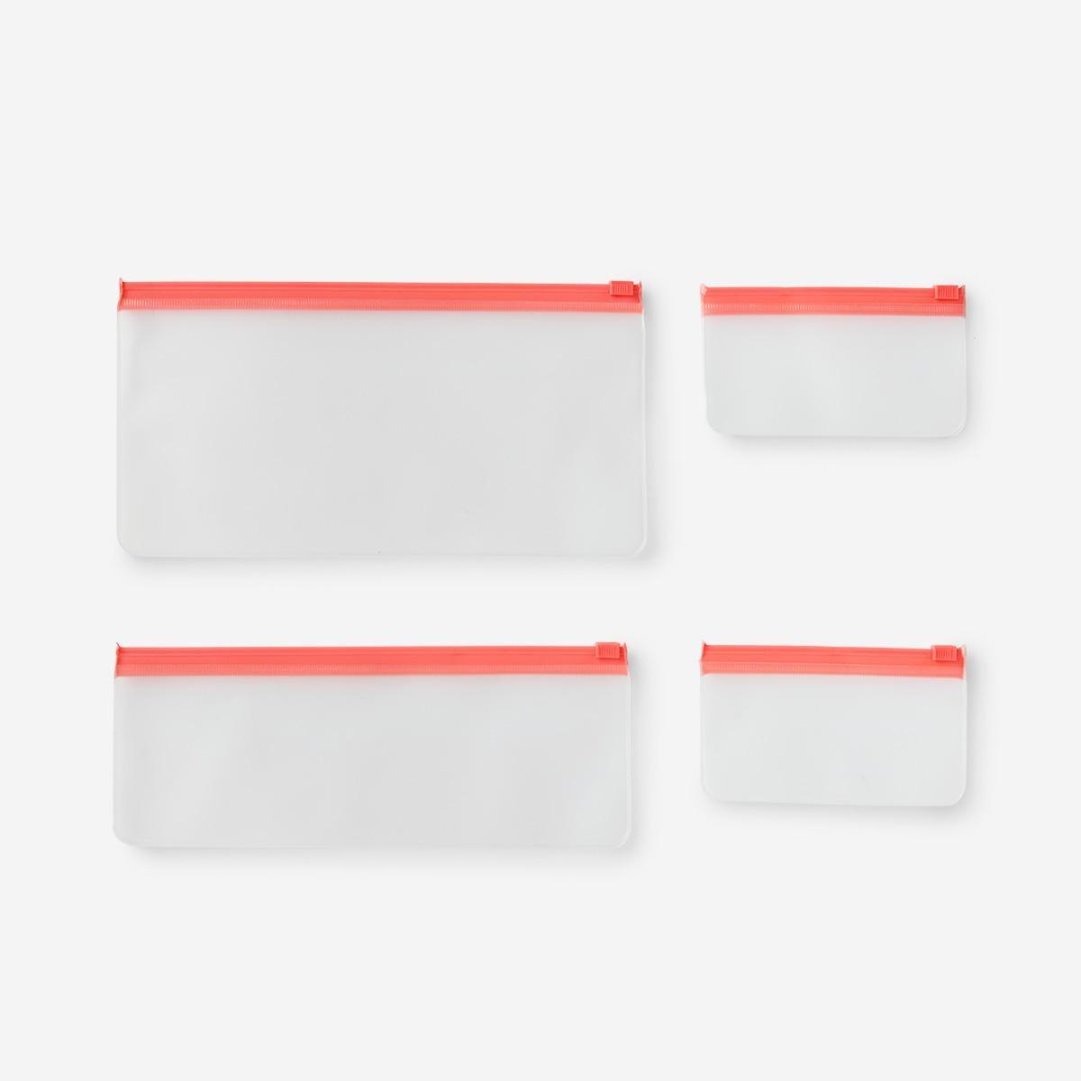 Pink Ziploc for transparent organizer bags