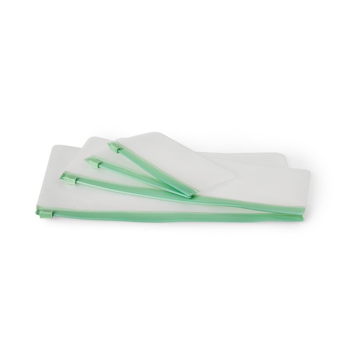 Green Ziploc for transparent organizer bags