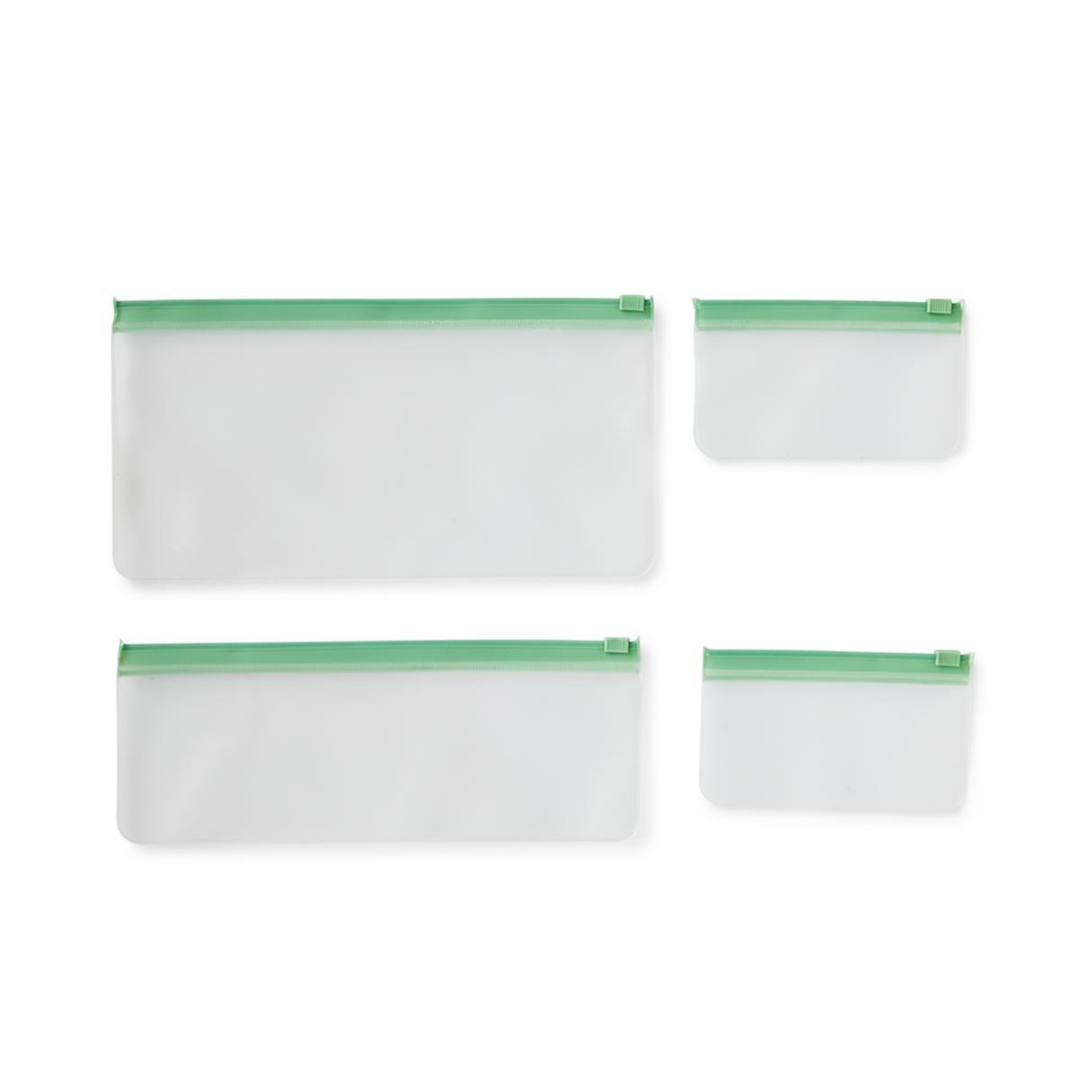 Green ziploc for transparent organizer bags