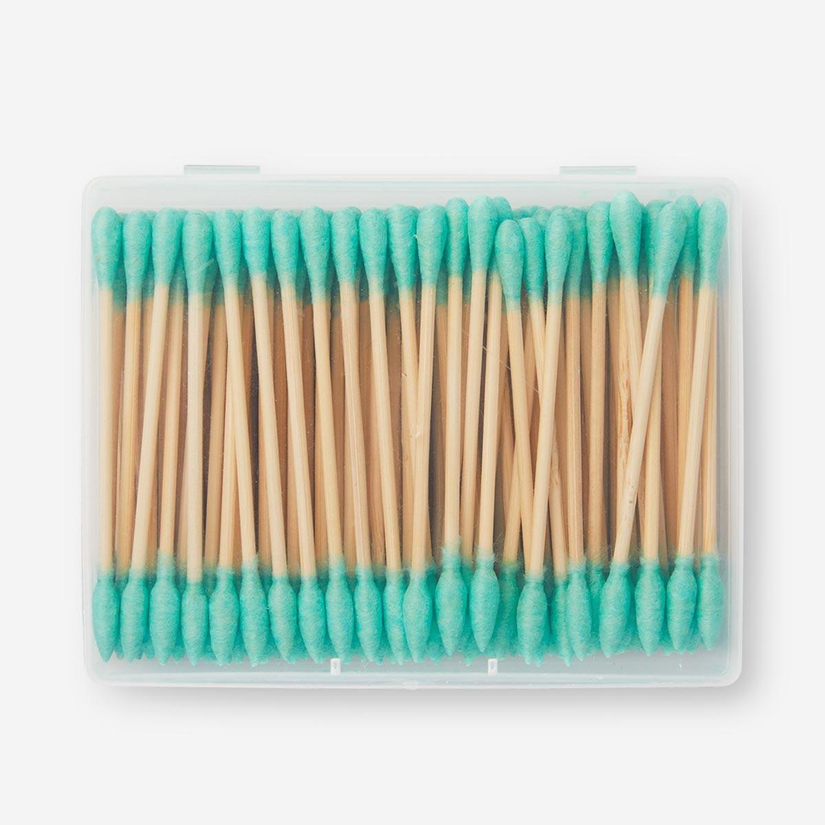 Turquoise bamboo cotton buds. 200 pcs