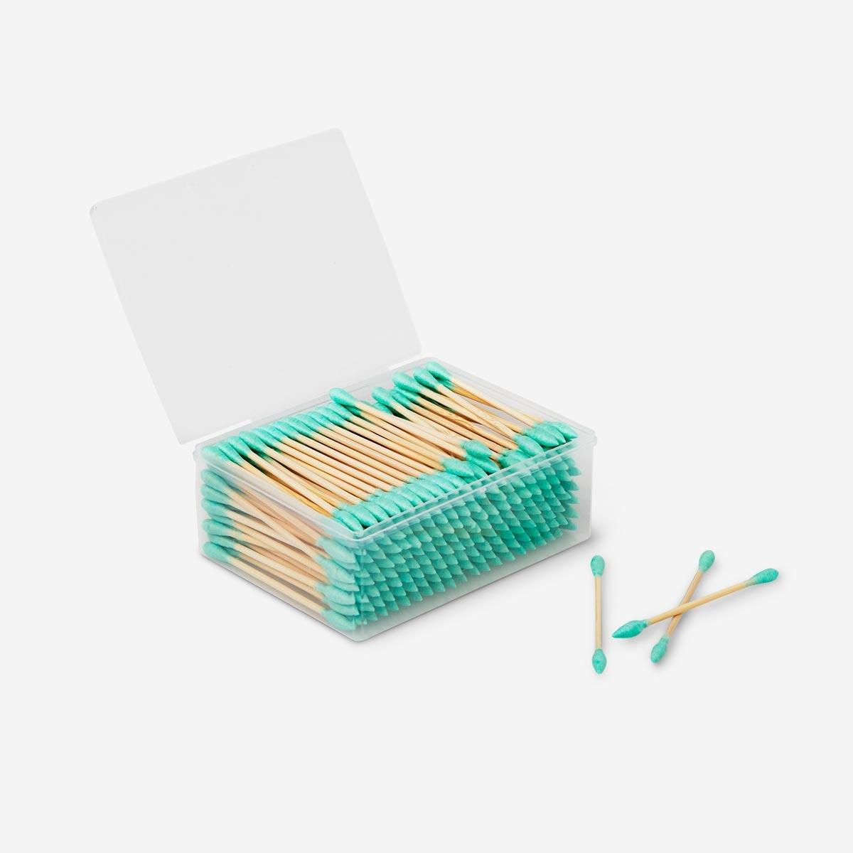 Turquoise bamboo cotton buds. 200 pcs