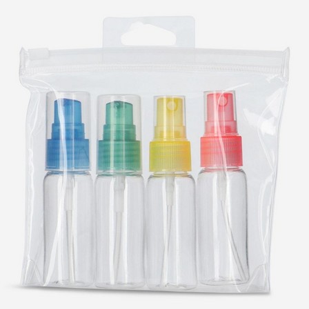 Transparent travel spray bottles set