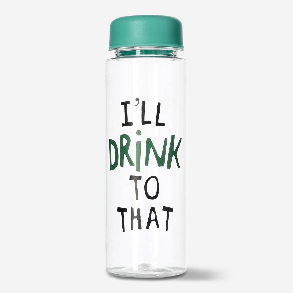 Green cap drinking bottle