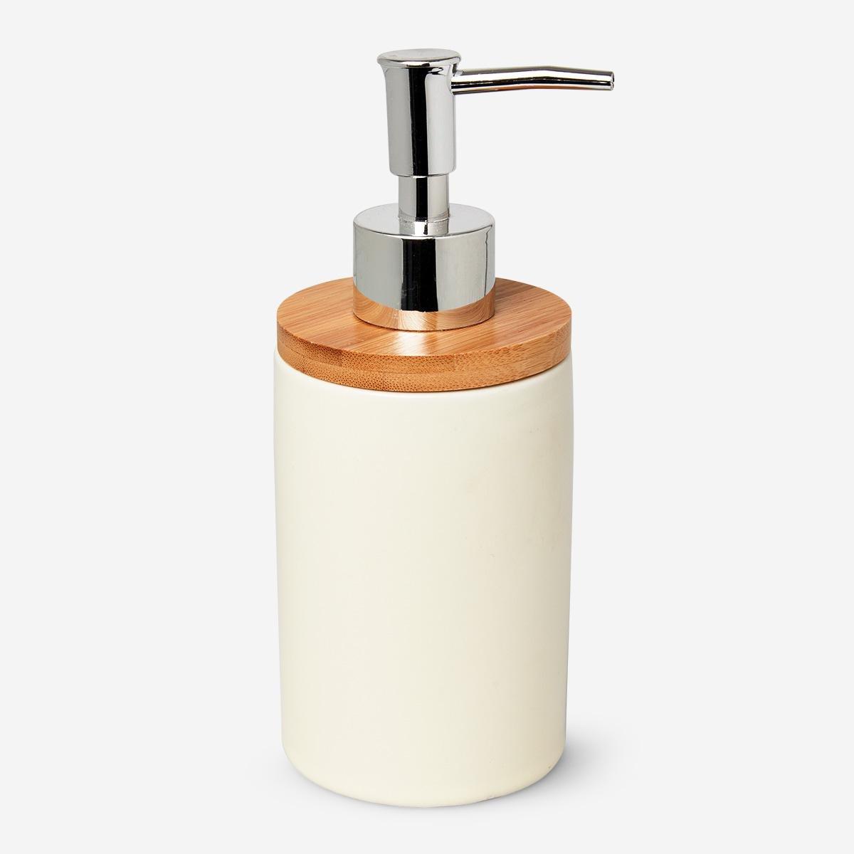 White ceramic soap dispenser