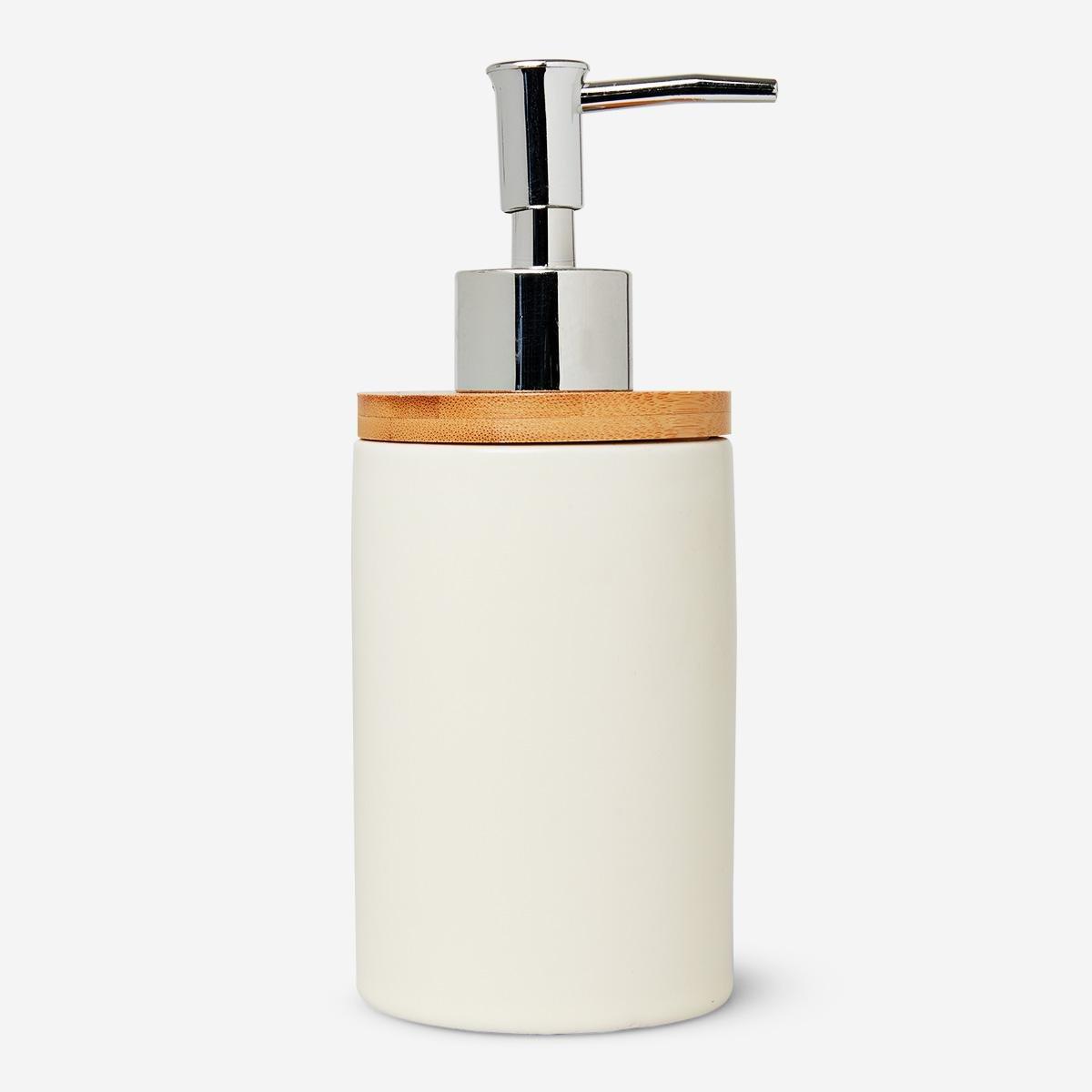 White ceramic soap dispenser